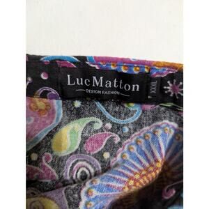 Luc Matton Designer mens shirt black multi XXXL chest 48"L 30 vintage sleeve 25"